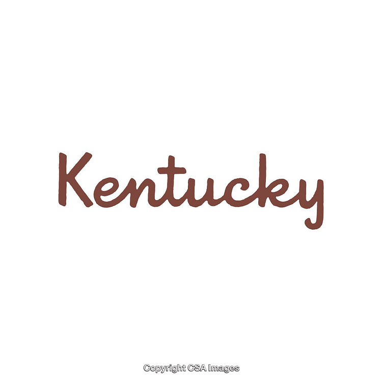 Elegant Minimalist Kentucky Calligraphy on Clean White Background