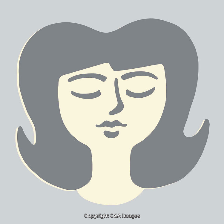 Minimalist Color Line Art Illustration of a Calm Female Face