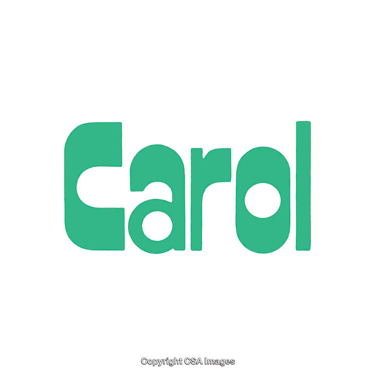 Bold Typography of the Word Carol on White Background