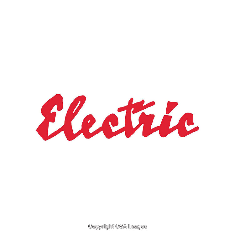 Stylish Red Script Word 'Electric' on a Plain White Background