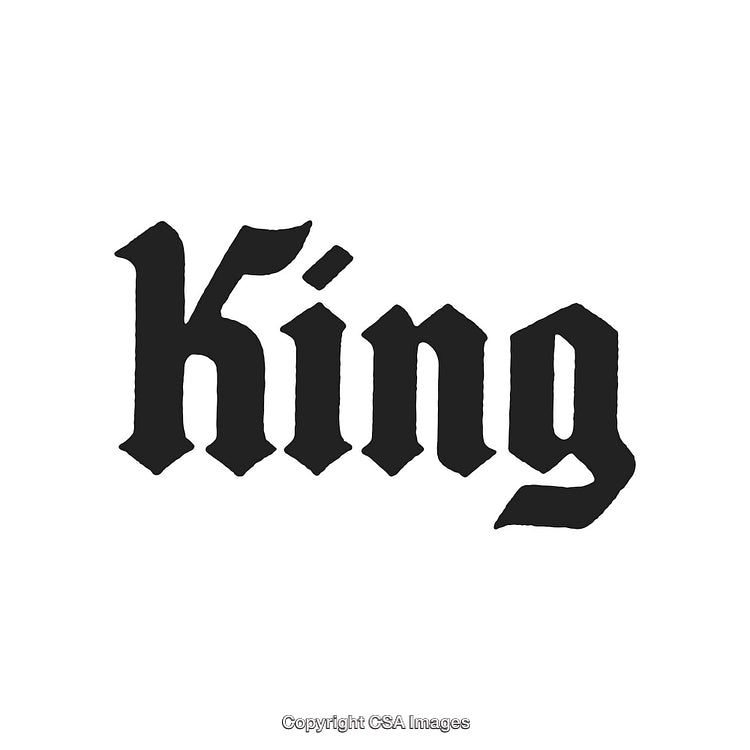 Gothic Styled Typography Featuring the Word 'King' in Black Letter Style
