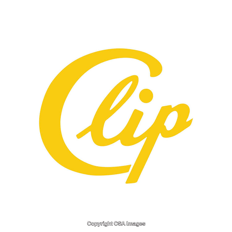 Bold Yellow Clip Text on Clean White Background