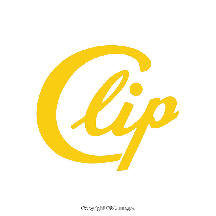 Bold Yellow Clip Text on Clean White Background