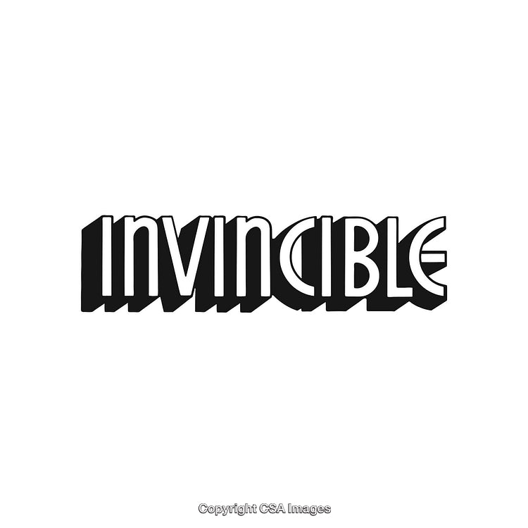 Dynamic Typography of the Word Invincible With Bold Shadow Effect