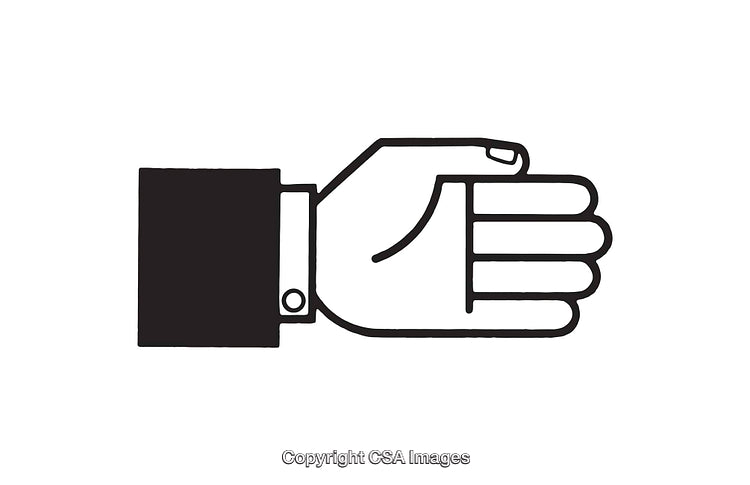 Black and White Line Art of a Handmaking a Gesture