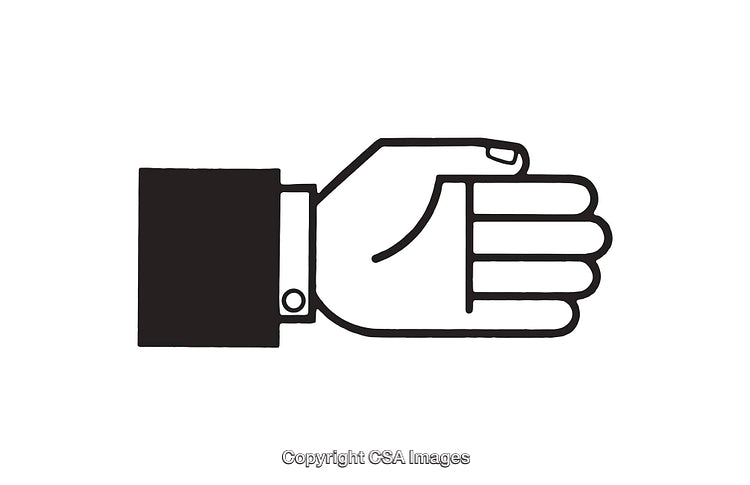 Black and White Line Art of a Handmaking a Gesture