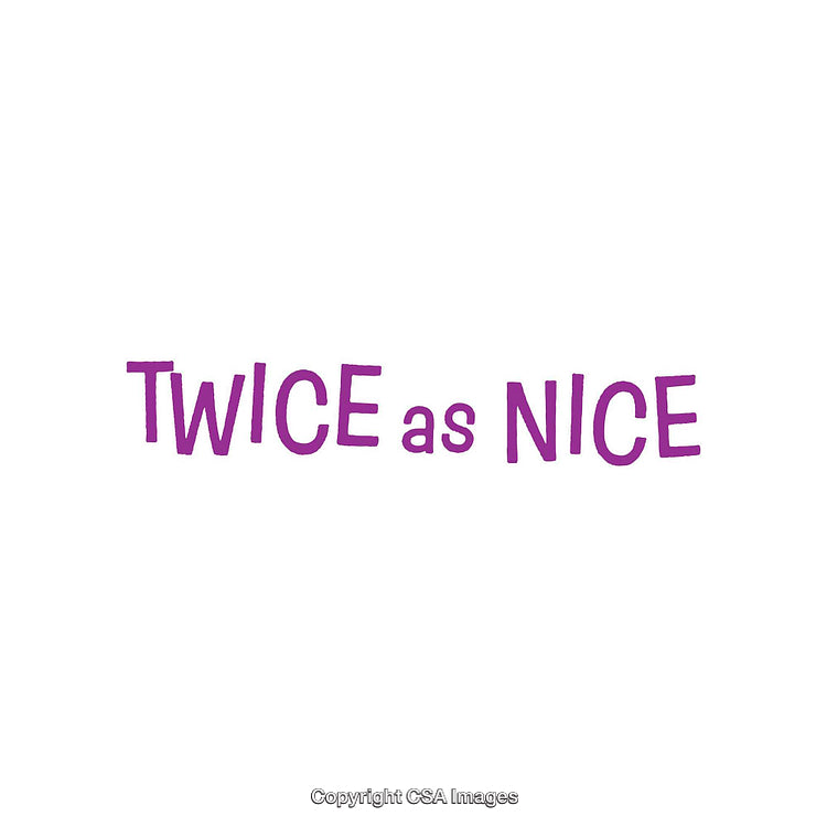Text Design with the Phrase 'Twice as Nice' in Purple Font