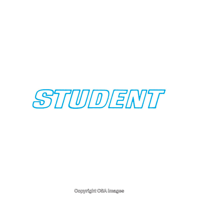 Blue Text 'Student' in Bold Style on White Background