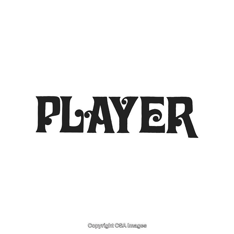 Stylized Text Design Featuring the Word 'Player' in Decorative Font