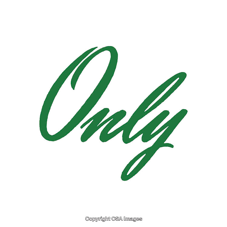 Stylish Typography of the Word 'Only' in Green on White Background