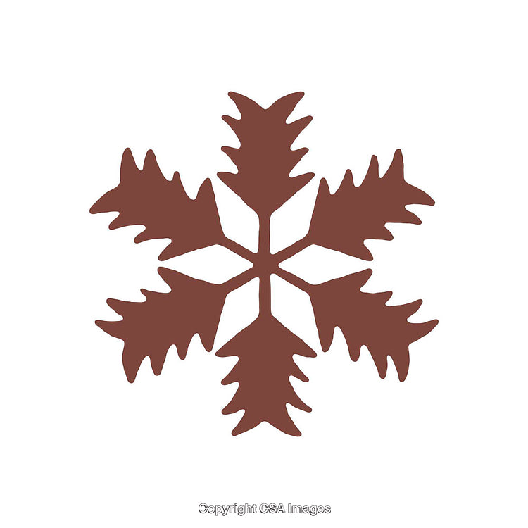 Decorative Brown Leaf Snowflake Icon on a White Background