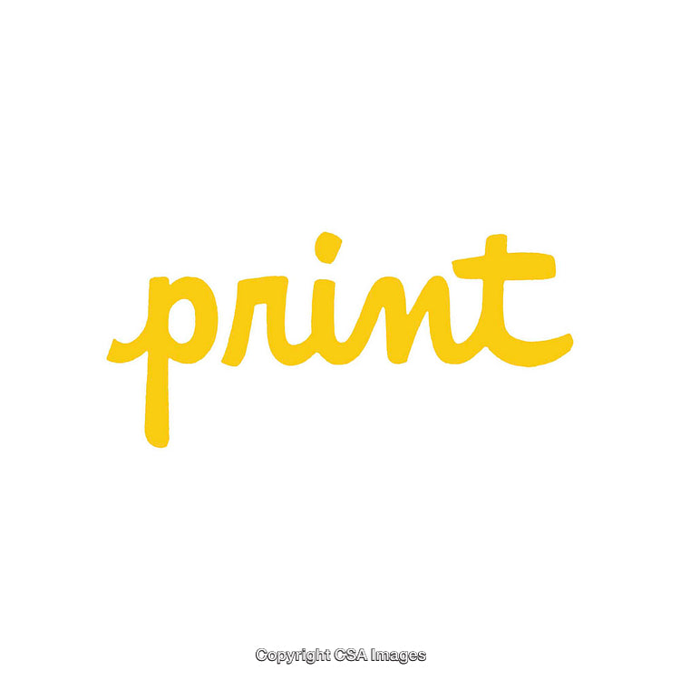 Yellow Handwritten Print Text on a Clean White Background