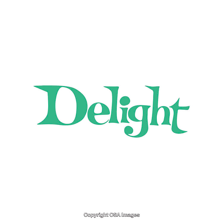 Minimalistic Typography Design Featuring the Word Delight in Green Font
