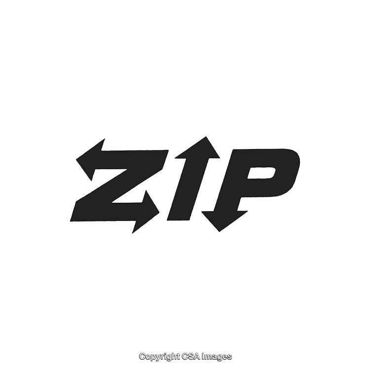 Black Zip Arrows Symbol on White Background with Simple Vector Design