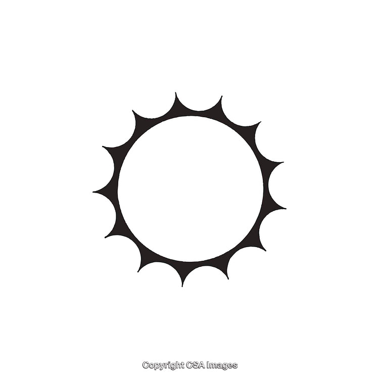Minimalist Black and White Circular Abstract Sunburst Shape Design