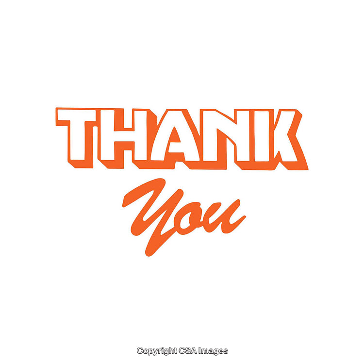 Bold Thank You Text in Orange Color on White Background