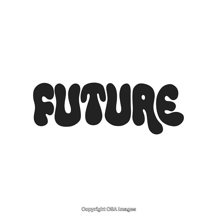 Stylized Typography Depicting the Word 'Future' in Bold Abstract Lettering