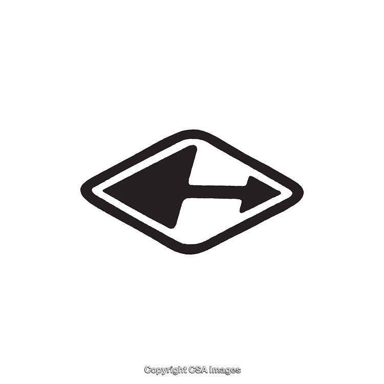 Bold Black and White Arrow Symbol Design in Geometric Style