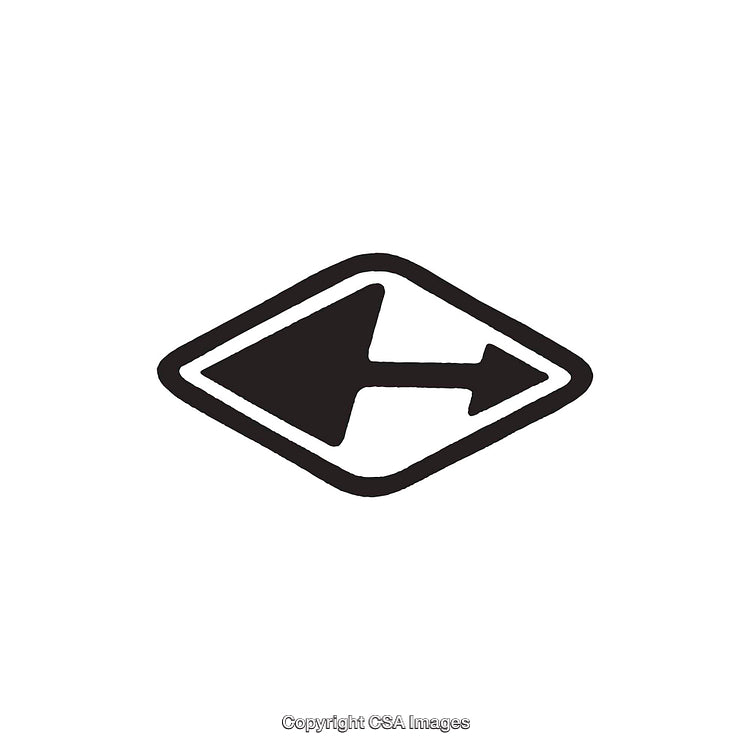 Bold Black and White Arrow Symbol Design in Geometric Style