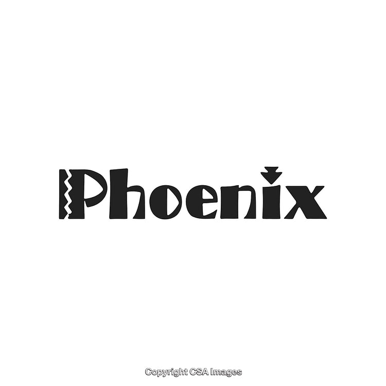 Creative Abstract Typography Art Representing the Word 'Phoenix' in Unique Style