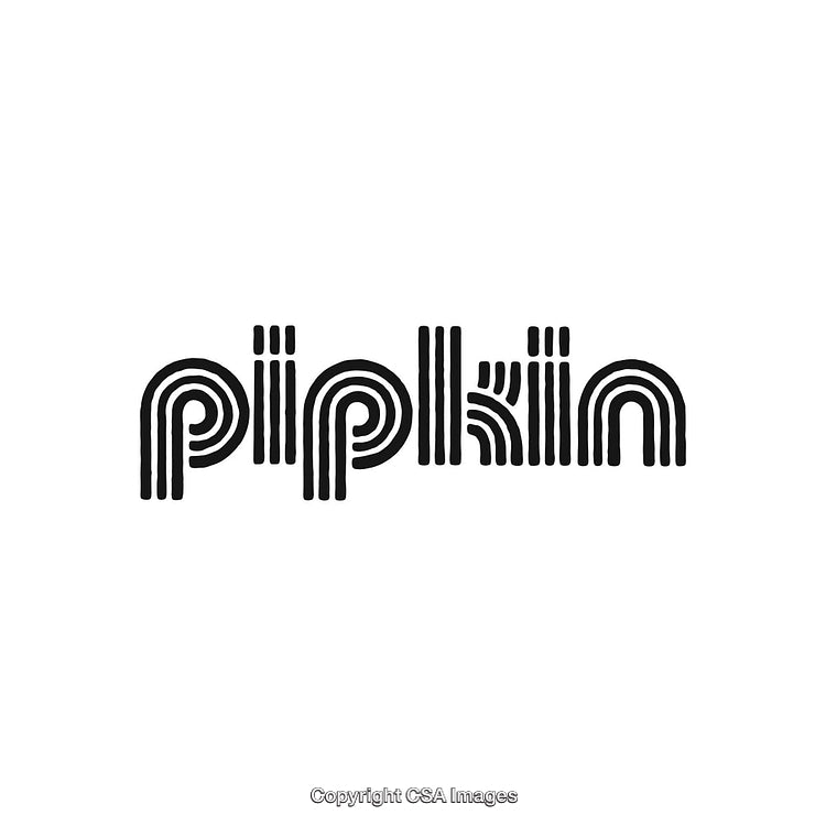 Black Decorative Text with Geometric Design on Plain White Background