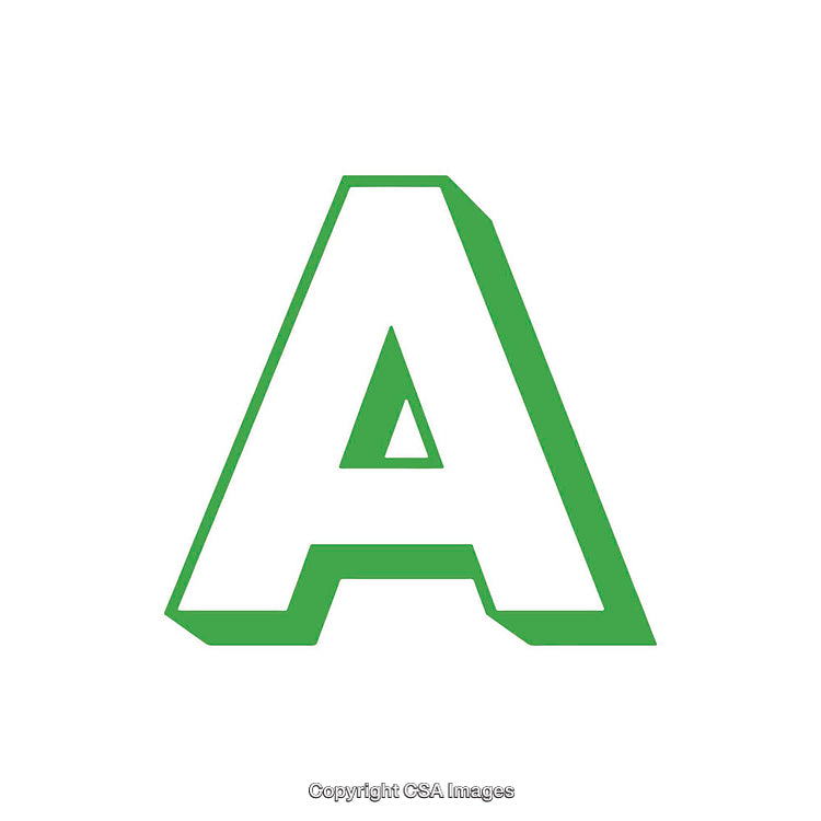 Green and White Bold Letter A on a Plain Background