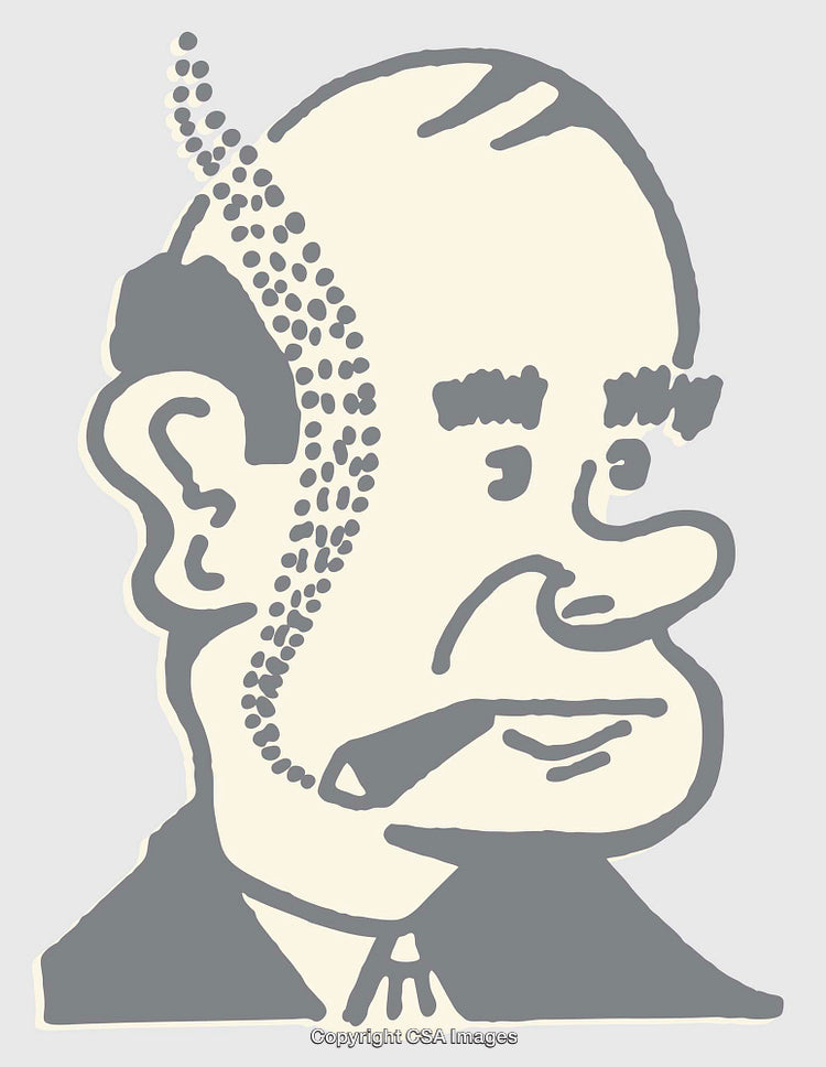 Color Line Art Illustration of a Man's Expressive Portrait