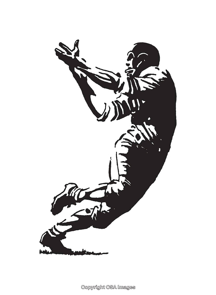 Silhouette of a Player Jumping in Action to Catch a Ball