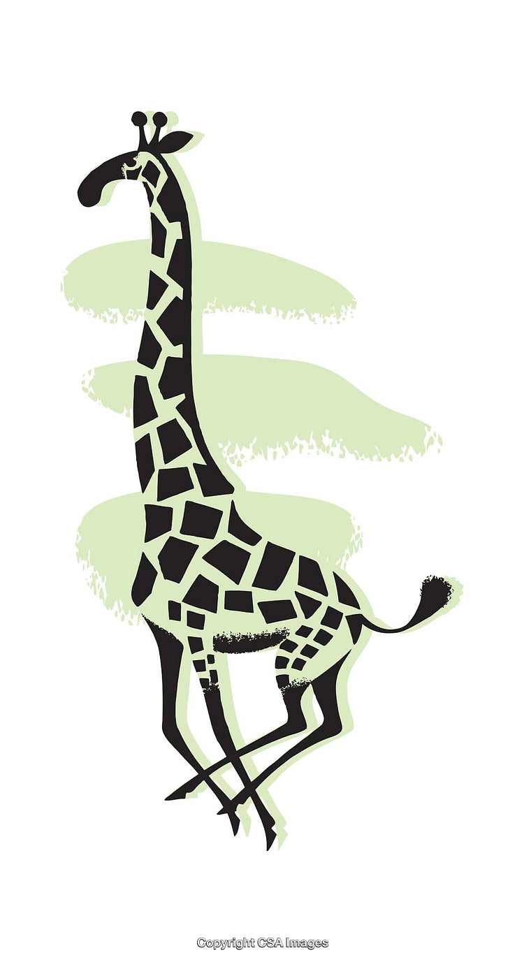 Playful Giraffe Illustration with Stylized Artistic Design