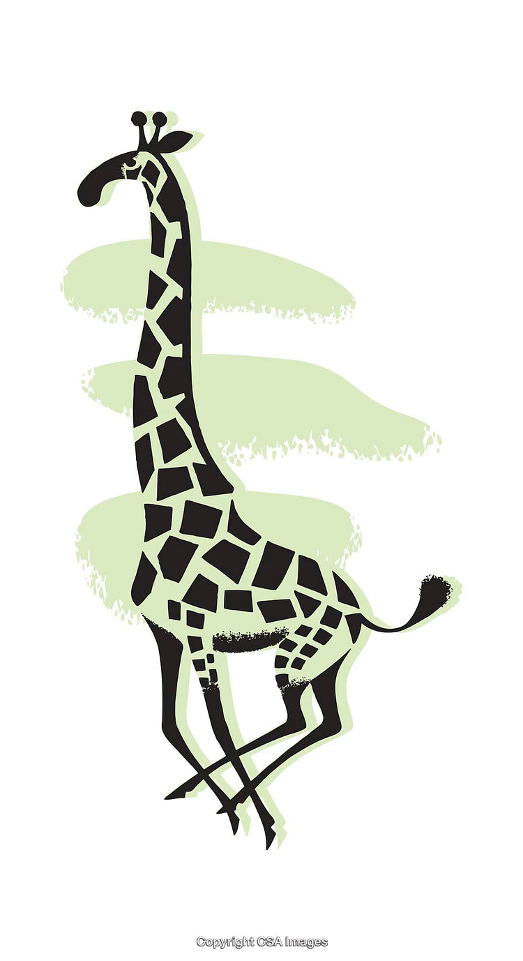 Playful Giraffe Illustration with Stylized Artistic Design