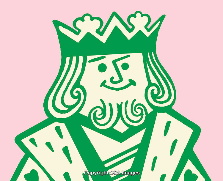 Colorful Illustration of a King Character with Smiling Expression