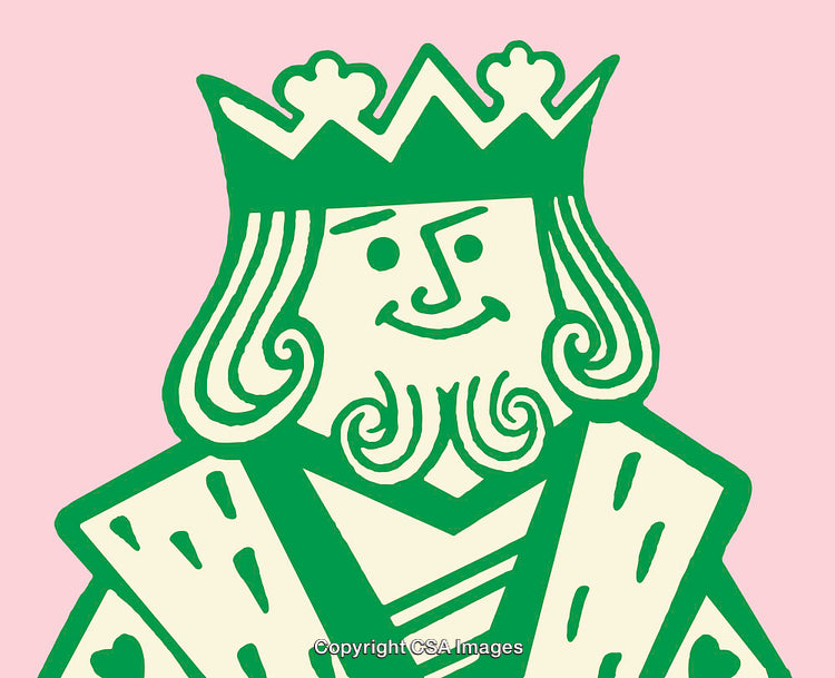 Colorful Illustration of a King Character with Smiling Expression