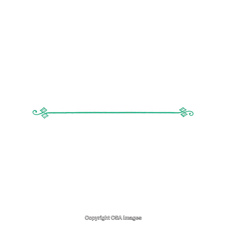 Elegant Green Decorative Divider With Floral and Geometric Design on White Background