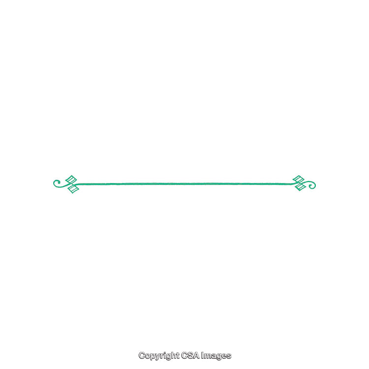 Elegant Green Decorative Divider With Floral and Geometric Design on White Background