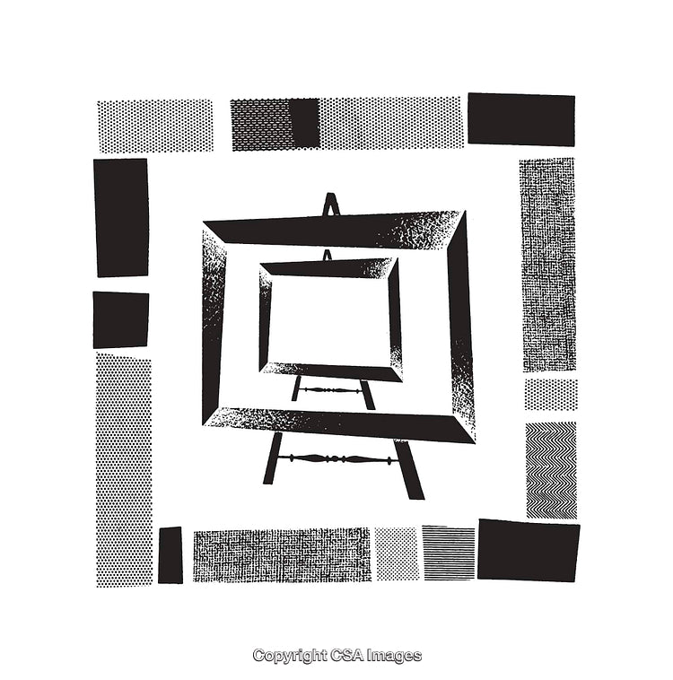 Abstract Black and White Art With Geometric Pattern