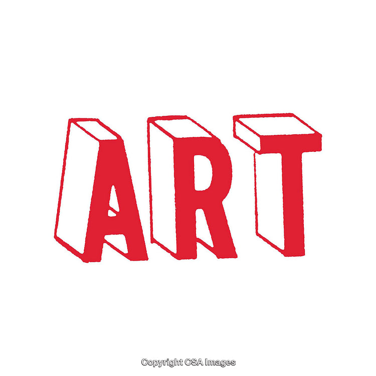 Bold Red Text Saying 'Art' on a White Background