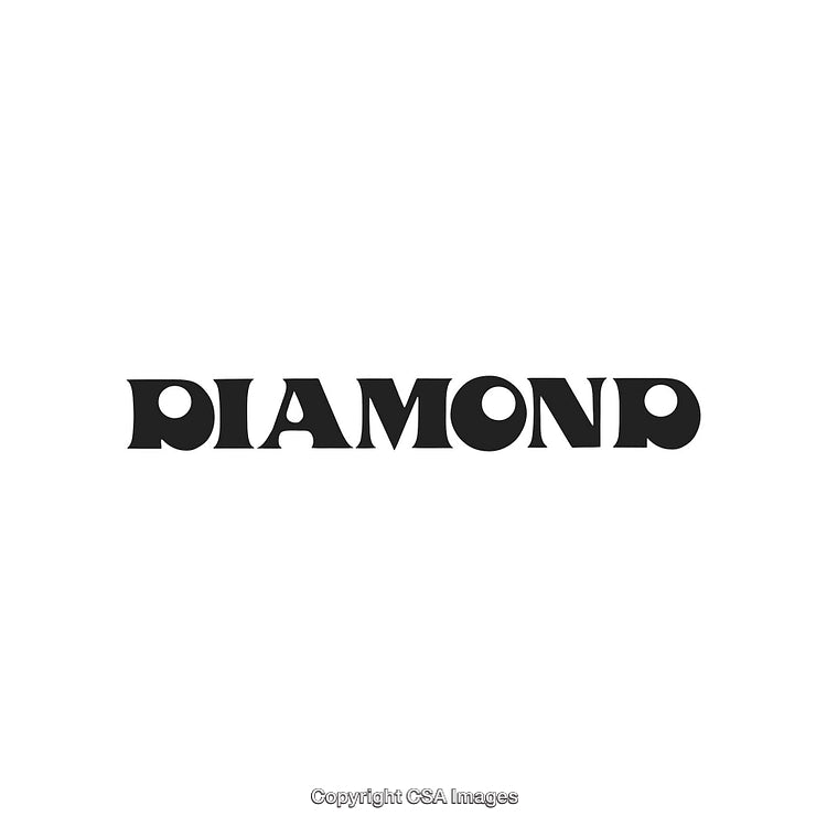 Black Artistic Typography Design Featuring the Word Diamond on a White Background