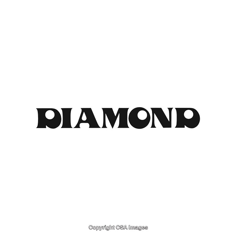 Black Artistic Typography Design Featuring the Word Diamond on a White Background