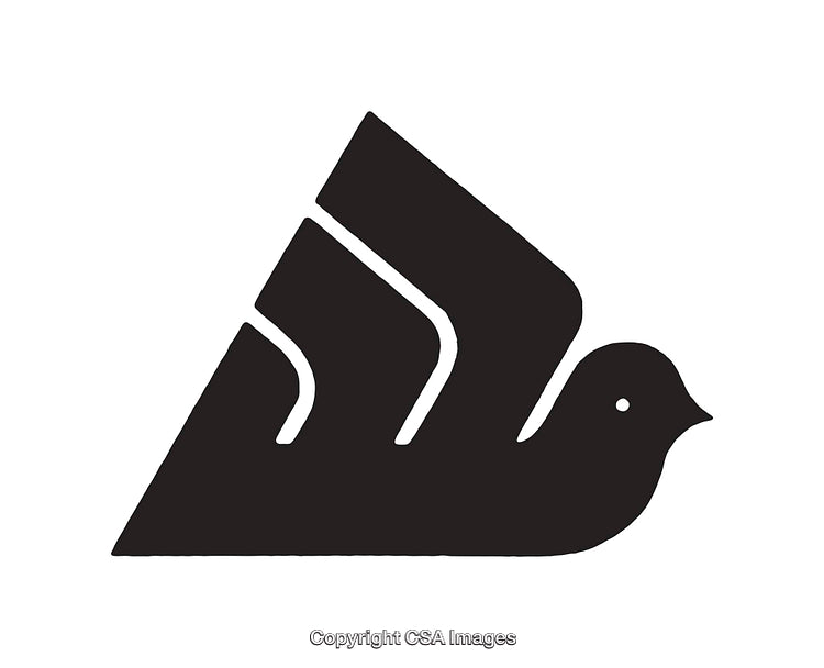 Elegant Black and White Bird Feather Logo with Abstract Design