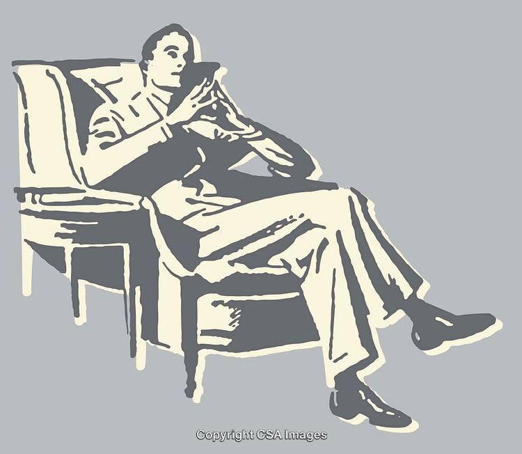 Person Relaxing in Armchair Reading a Book Illustration