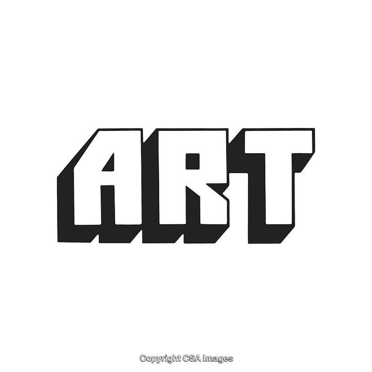 Retro-Inspired Bold Art Text in Black and White Design