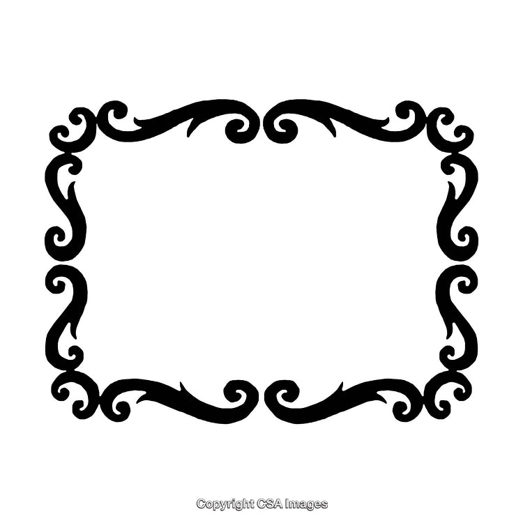 Elegant Black and White Decorative Border Design with Flourishes