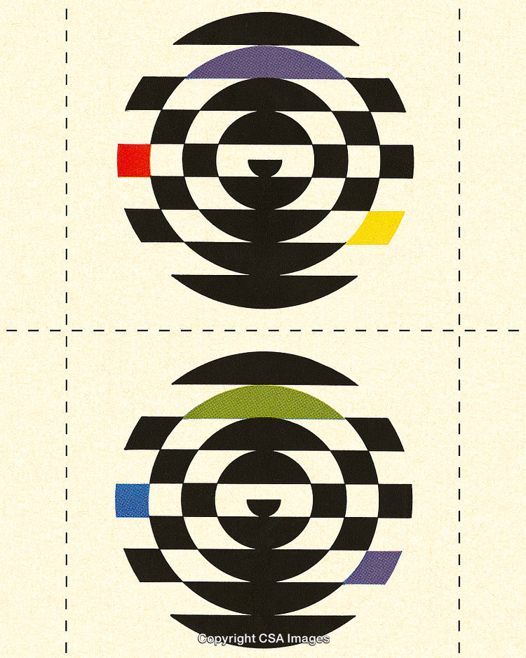 Abstract Minimalistic Geometrical Artwork With Vibrant Colors on Beige Background