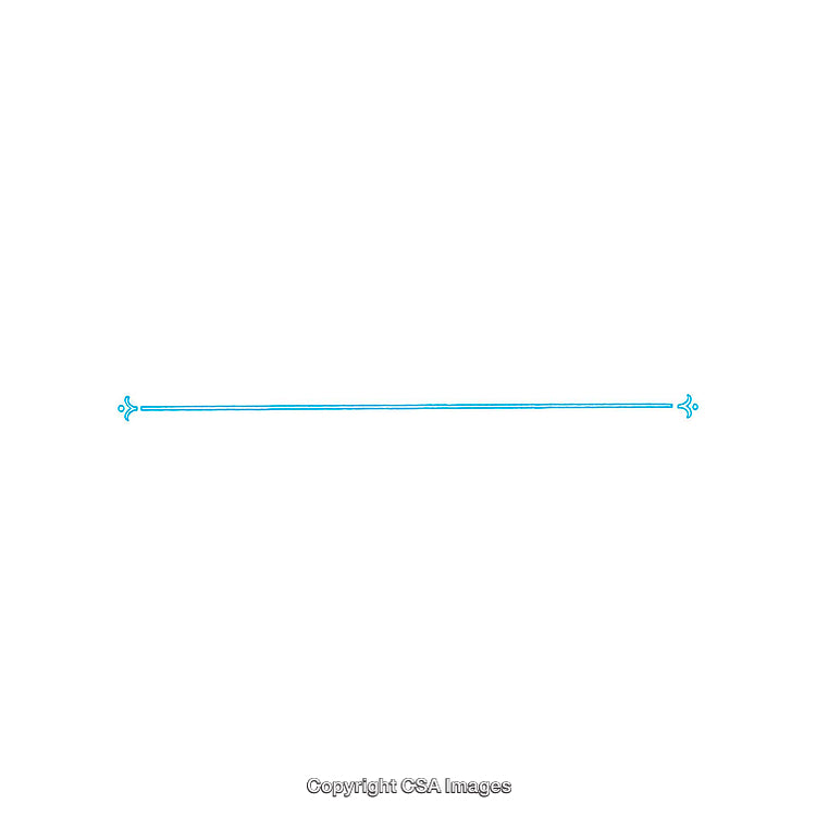 Elegant Minimal Blue Divider Line with Decorative Accents on White Background
