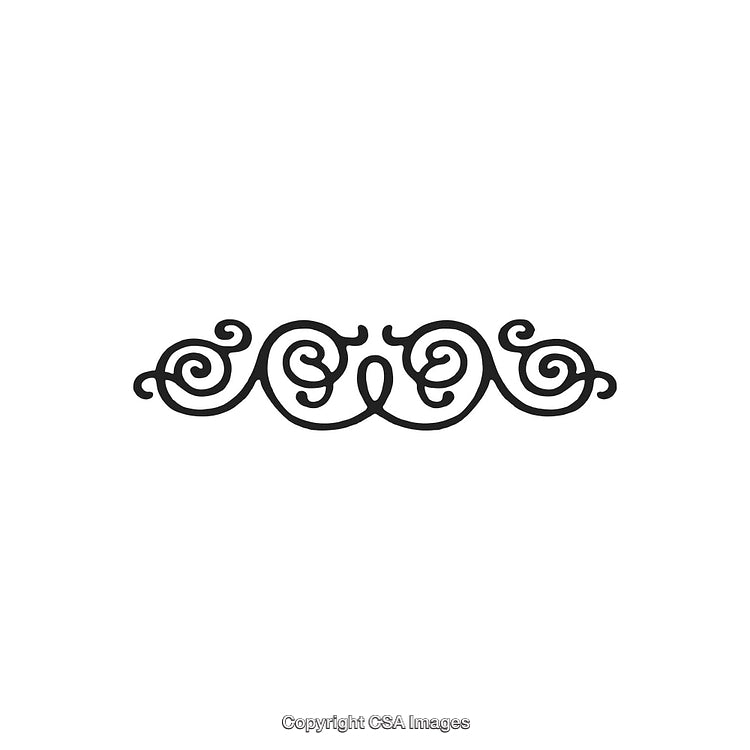 Elegant Black Swirl Design Decorative Ornament for Invitations