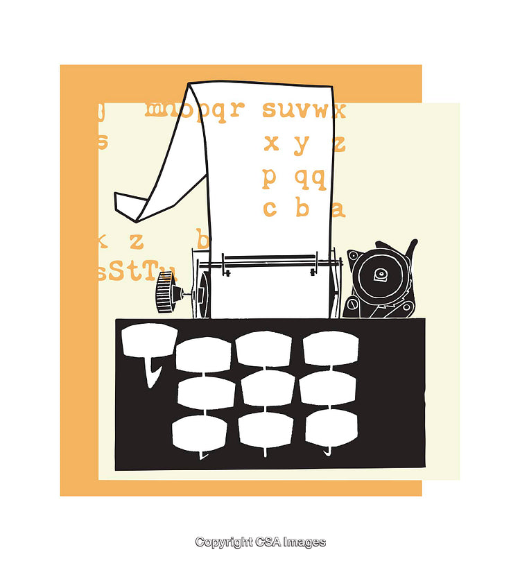 Retro Illustration of Typewriter With Playful Typography Design