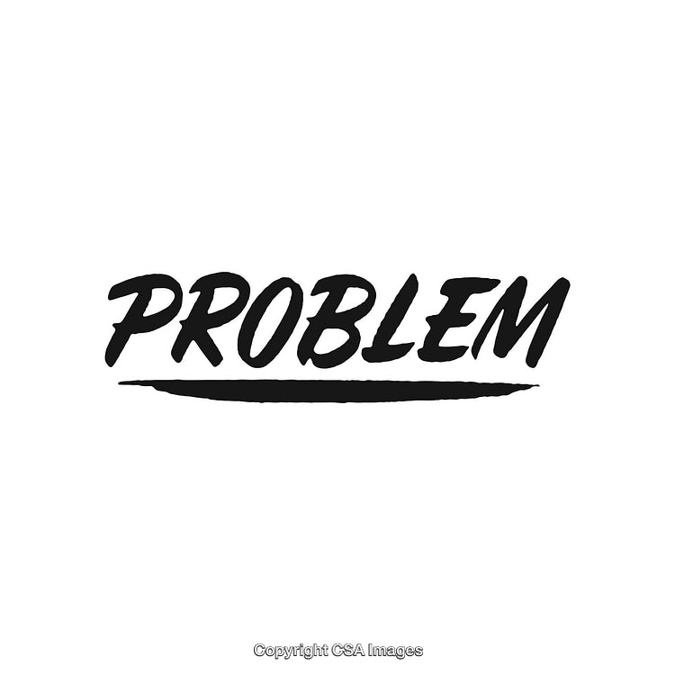 Stylized Typography of the Word Problem Emphasized on White Background