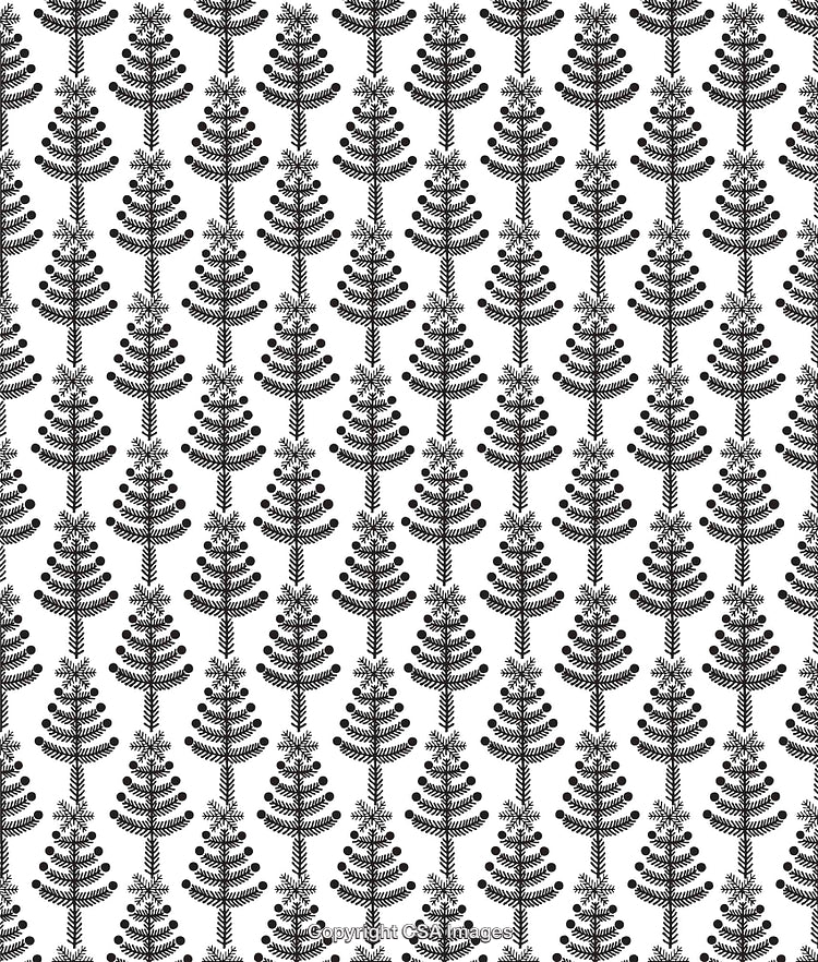 Black and White Christmas Tree Patterned Background Design