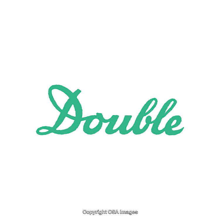 Green Cursive Font Display of the Word 'Double' on White Background