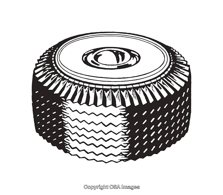 Black and White Line Art of Abrasive Tool Illustration